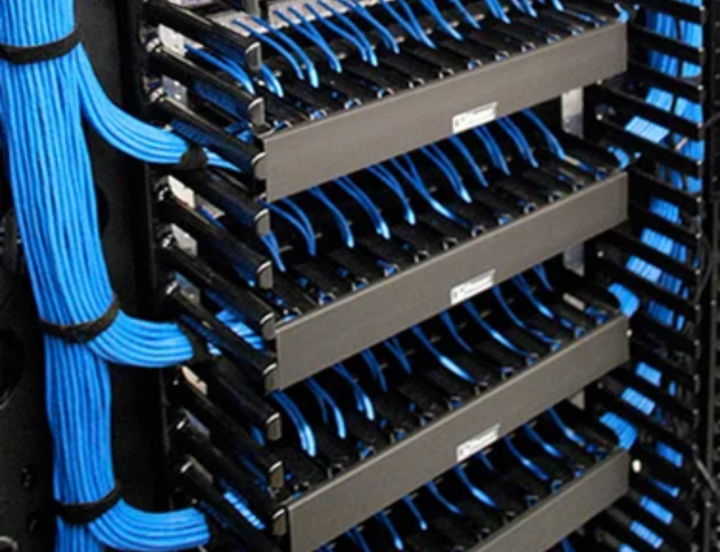 organized data cable solutions with clean pathways.